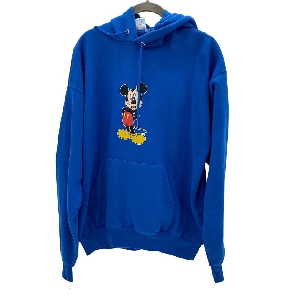 Disney Blue Mickey Mouse Pullover Hoodie Women’s Size L